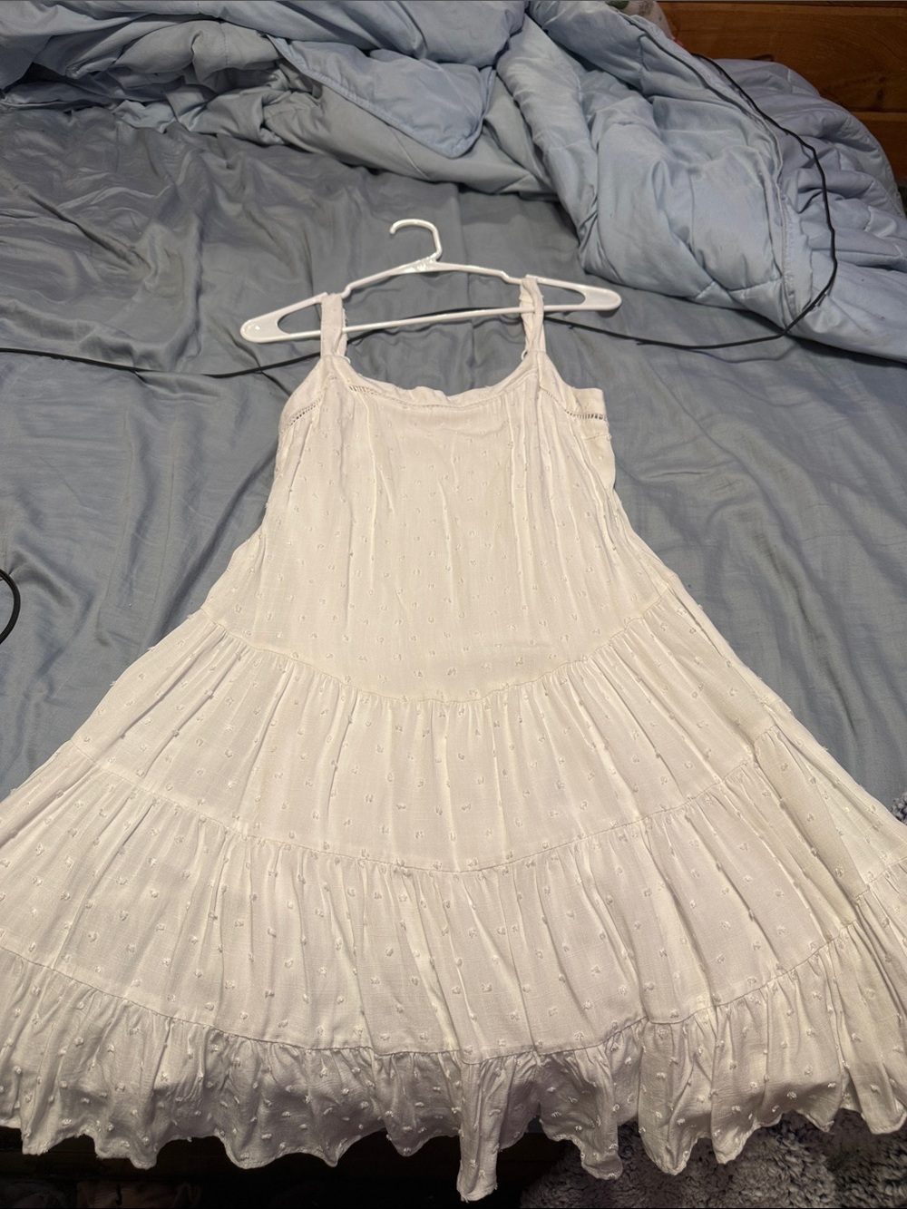 Kohl's White Eyelet Tiered Mini Dress